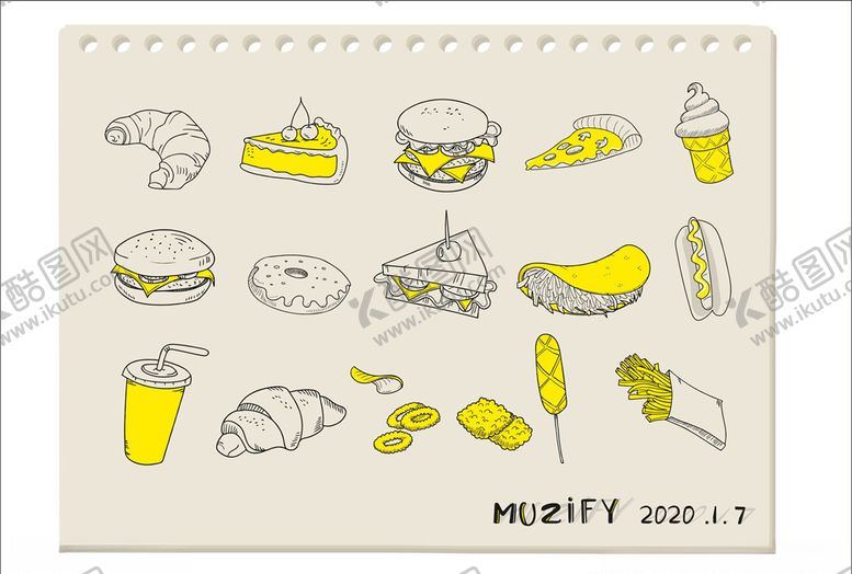 编号：29306109150321087851【酷图网】源文件下载-快餐元素矢量图