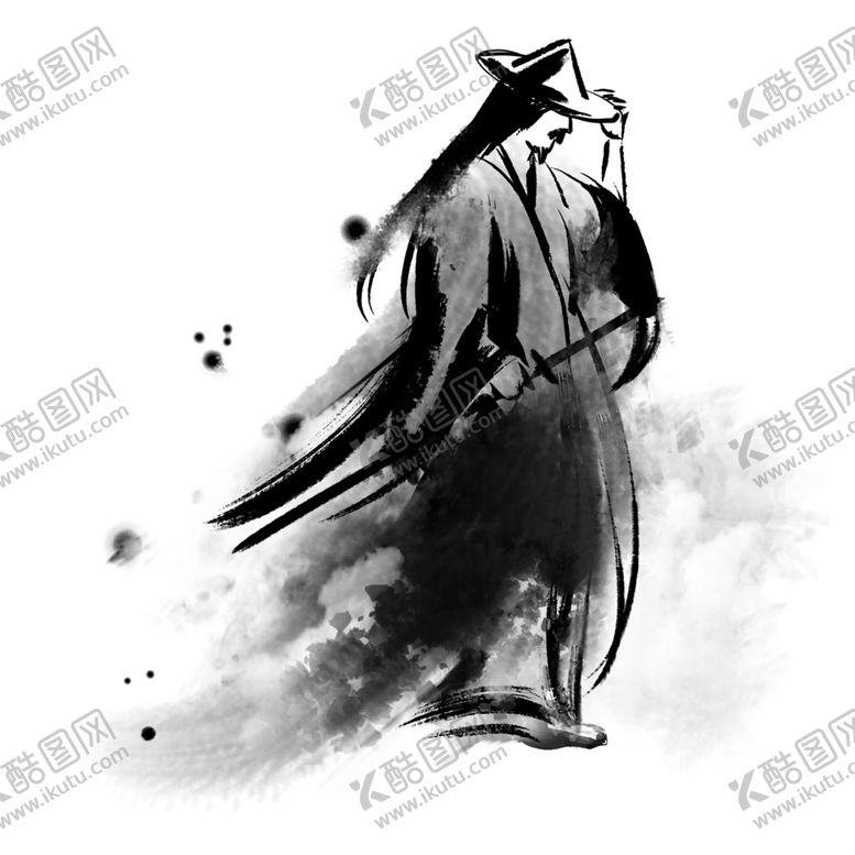 编号：49857005111936563467【酷图网】源文件下载-水墨武侠人物