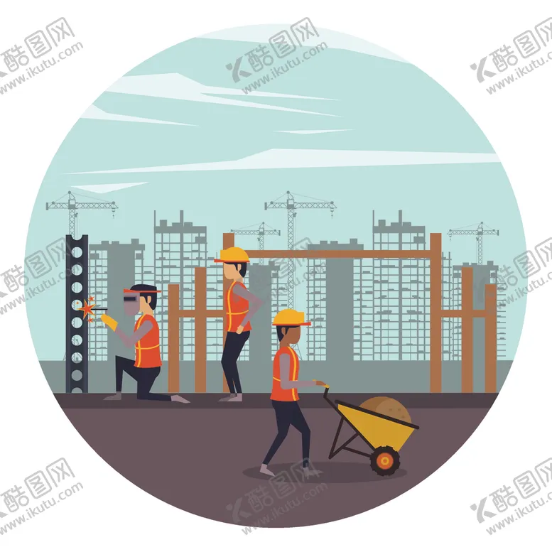 编号：13575207010224041406【酷图网】源文件下载-扁平建筑插画