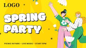春季派对欢乐场景