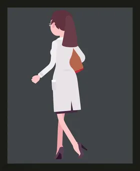 手绘医疗人物素材护护