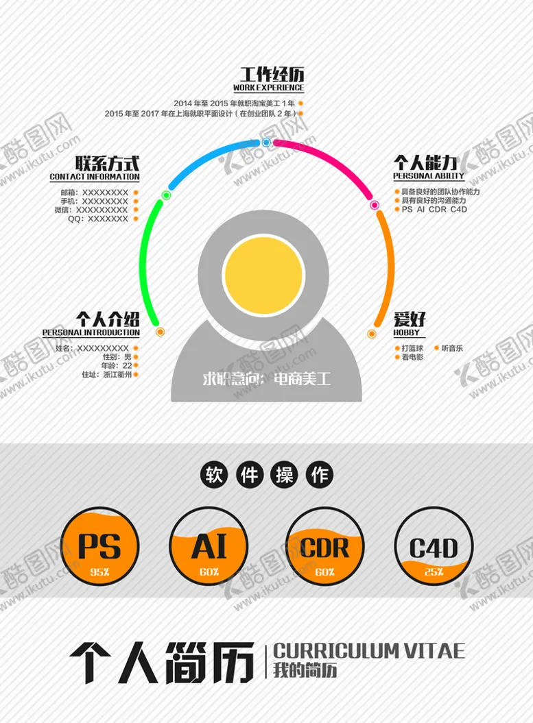 编号：35784609280559347241【酷图网】源文件下载-创意求职个人简历