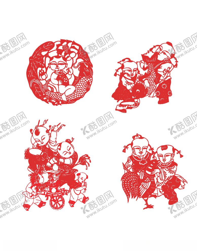 编号：93451707061908455187【酷图网】源文件下载-矢量剪纸娃娃矢量娃娃矢量