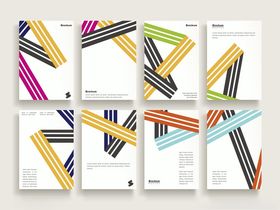 多彩几何线条封面设计
