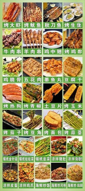 烧烤火锅菜品海报