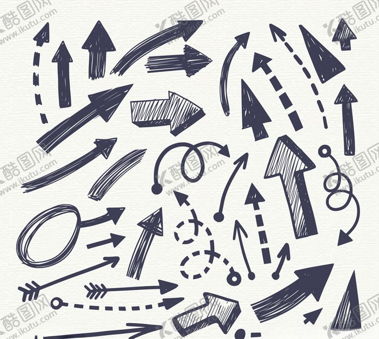 编号：27301909251414583447【酷图网】源文件下载-手绘黑色箭头设计矢量图