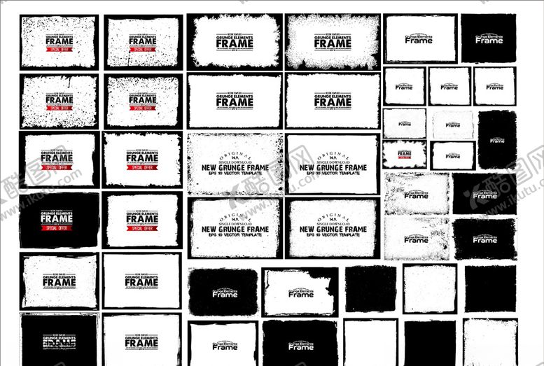 编号：61552609140703266339【酷图网】源文件下载-矢量水墨框文本框