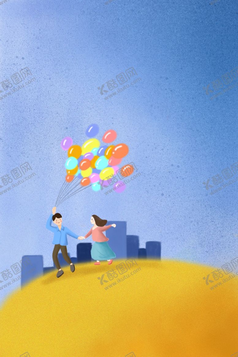 编号：70681612081129471045【酷图网】源文件下载-手绘情侣海报图片