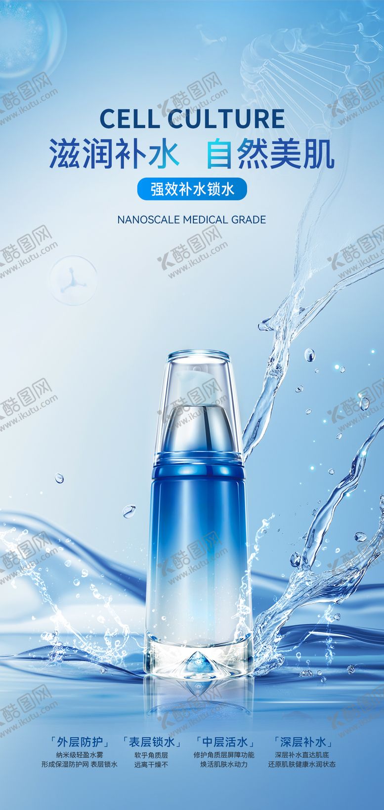 编号：32160409201724088476【酷图网】源文件下载-化妆品护肤补水海报