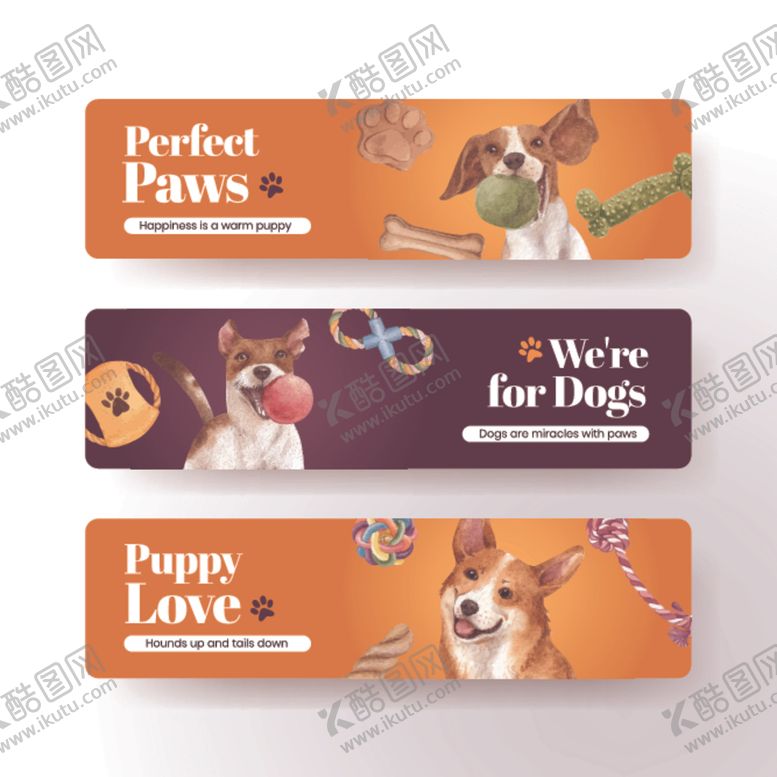 编号：10384304021108025839【酷图网】源文件下载-可爱宠物横幅设计素材