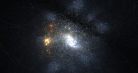 炫彩粒子光线光效舞台背景