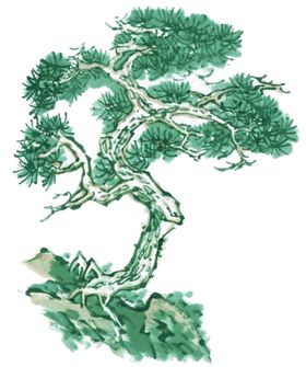 水墨中国风迎客松