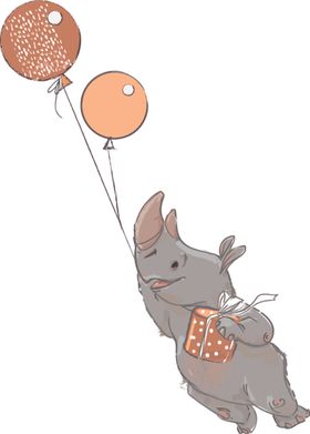 呆萌可爱大象插画