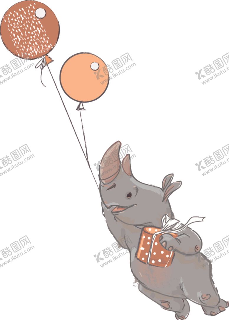 编号：10320010181137467741【酷图网】源文件下载-呆萌可爱大象插画