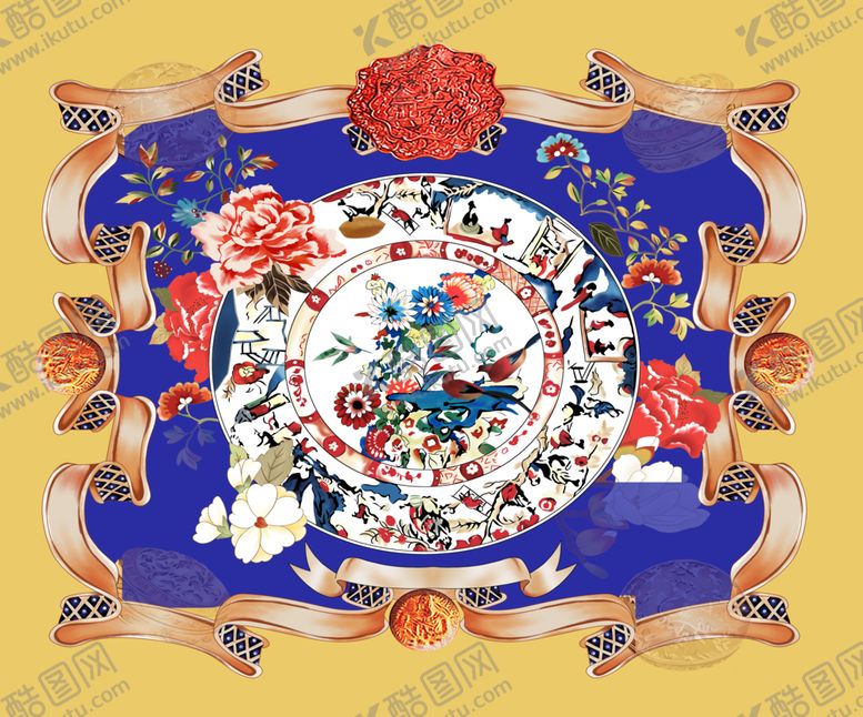 编号：17876509221939046027【酷图网】源文件下载-手绘花大牌手绘数码印