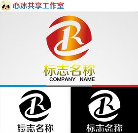R字母logo标志设计