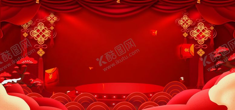 编号：94032106162200048413【酷图网】源文件下载-红色喜庆年会颁奖晚会背景素材