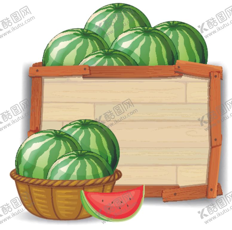 编号：32340609192122548575【酷图网】源文件下载-新鲜果蔬和木制框架