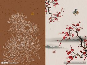 中式花鸟图雅致古韵风