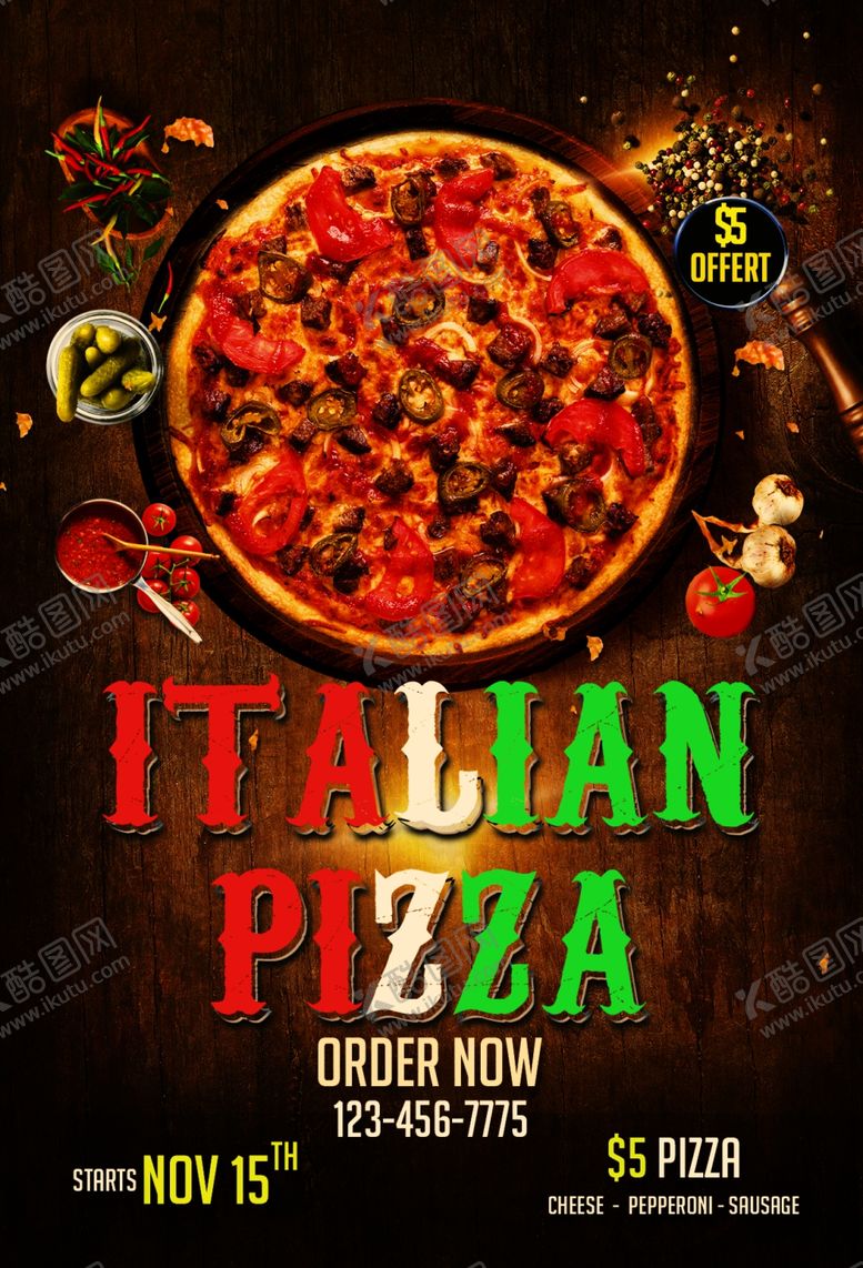 编号：80370510300938107807【酷图网】源文件下载-意大利披萨促销