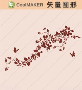 花草剪纸花草壁纸简洁手绘