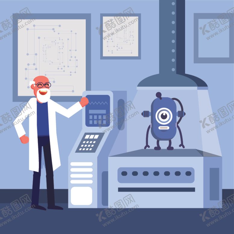 编号：38823609241054065290【酷图网】源文件下载-化学研究实验插画