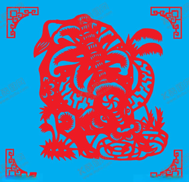 编号：84348410311357052137【酷图网】源文件下载-牛剪纸