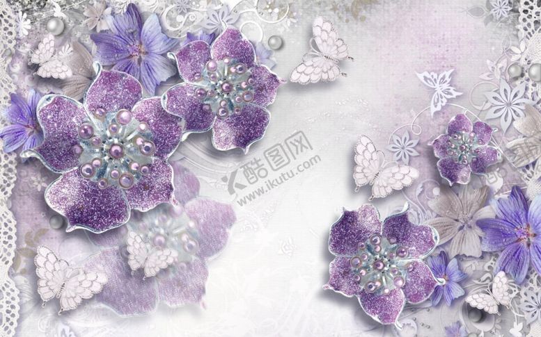 编号：56653009240701021420【酷图网】源文件下载-珠宝花卉背景墙