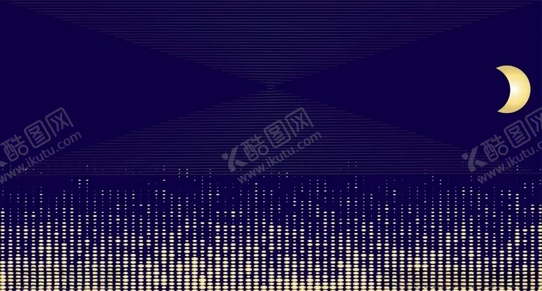 编号：78143205142302579088【酷图网】源文件下载-金色半月夜空黑底图