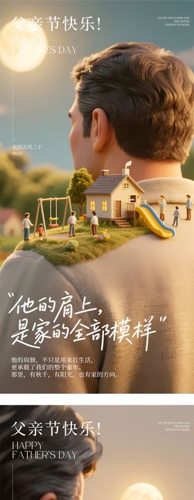 父亲节快乐创意系列海报