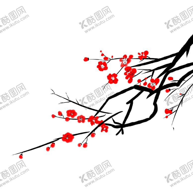 编号：12425712291534141626【酷图网】源文件下载-  梅花插画海报图片 