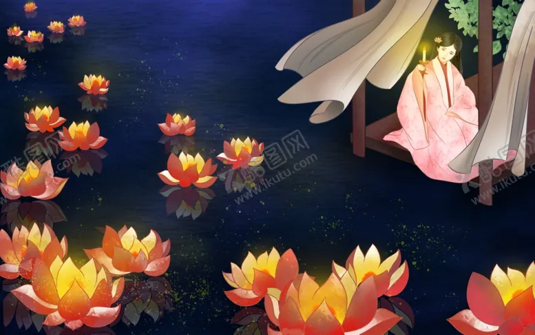编号：41534005070335298827【酷图网】源文件下载-中元节节日国风古风背景海报素材