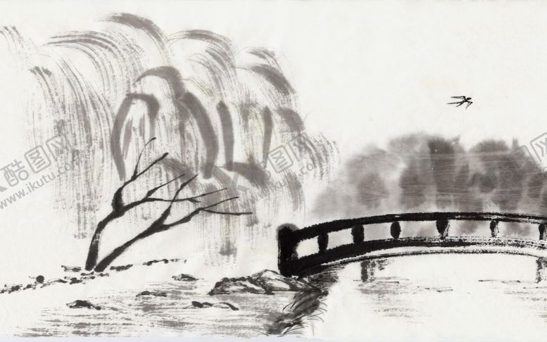 编号：61514609150620204102【酷图网】源文件下载-乡村桥头水墨