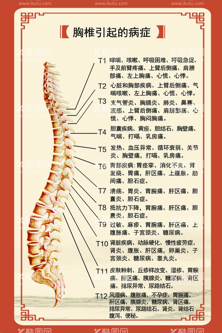 编号：98146510090038356107【酷图网】源文件下载-胸椎引起的病症