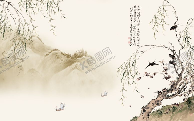 编号：11260710310148499591【酷图网】源文件下载-山水画背景墙