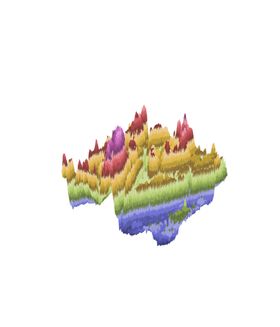 抽象山峰泼墨水墨插画