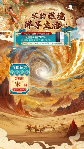 敦煌风格直播间贴片