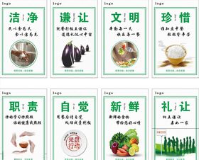 食堂文化餐厅礼仪宣传牌挂图