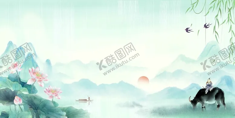 编号：49988112110504115298【酷图网】源文件下载-水墨山水背景