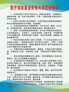 医疗保险基金财务内部控制制度