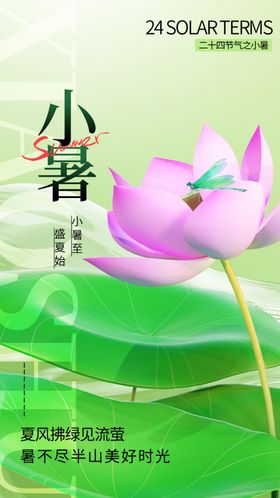 小暑节气宣传海报展板单图