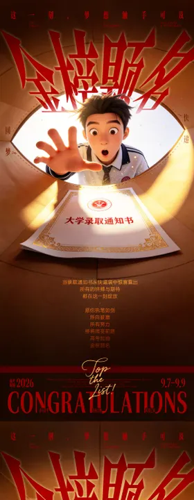 高考圆梦快递创意海报