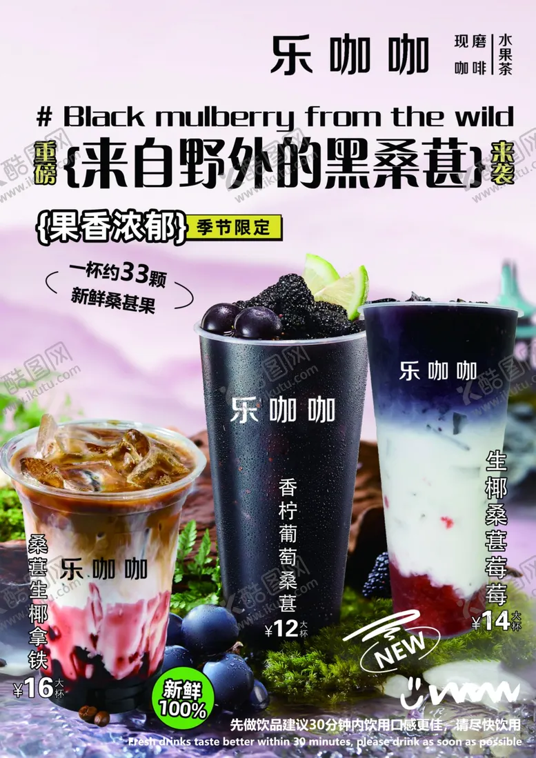 编号：58965602211457197927【酷图网】源文件下载-桑葚冷饮海报