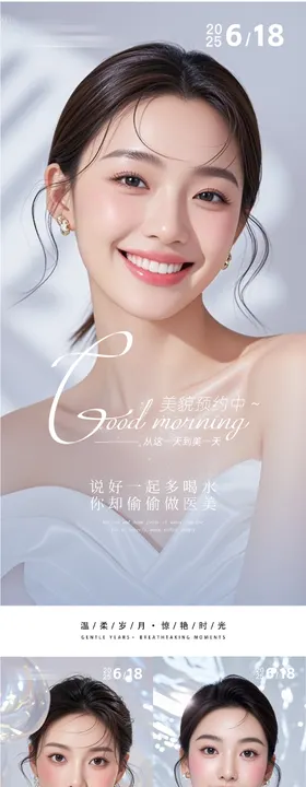 医美早安夏日系列人物海报