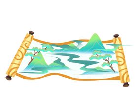 古风卷轴背景图片