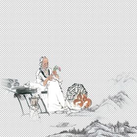 草药党参中医药材插画图片