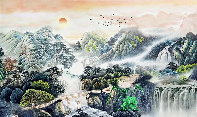 编号：96861406291202326220【酷图网】源文件下载-中国风水墨山水画