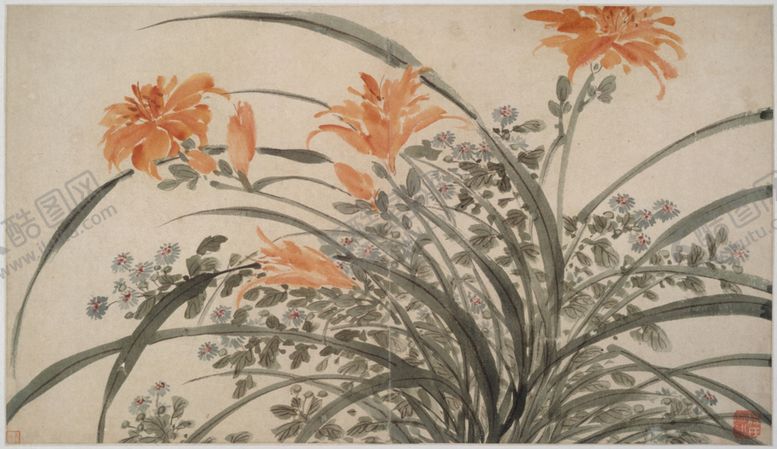 编号：73080806191320167003【酷图网】源文件下载-明代陈淳花卉花草绘画