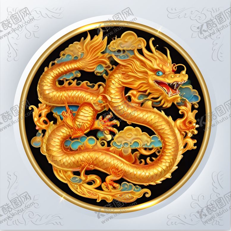编号：68469102181705016865【酷图网】源文件下载-龙图案盘龙龙纹龙壁中国