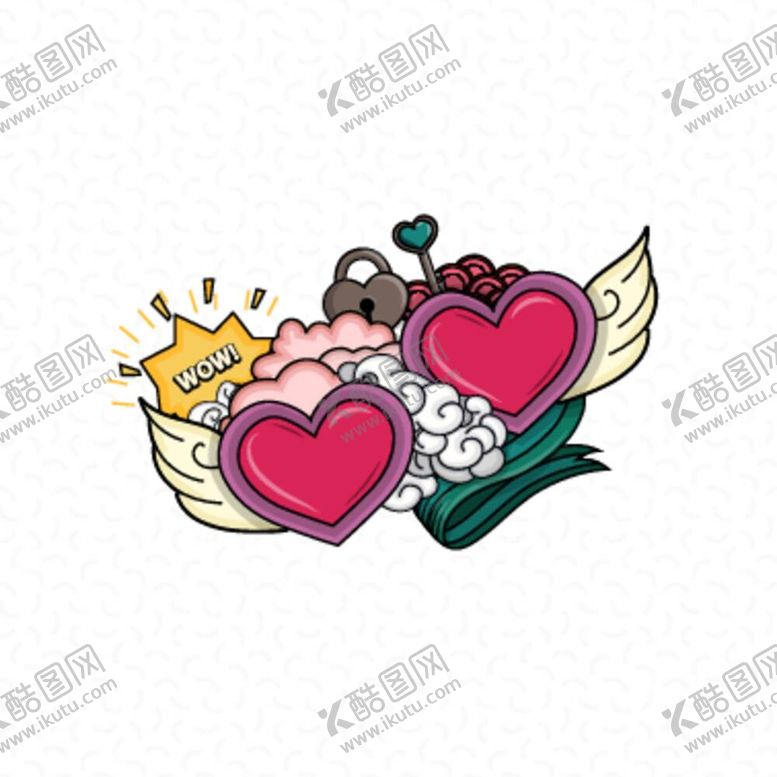 编号：32300012050345282355【酷图网】源文件下载-翅膀爱心